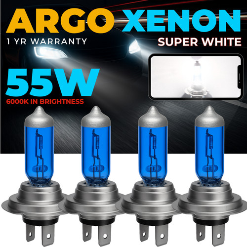 Xenon white headlight - 4x, h7